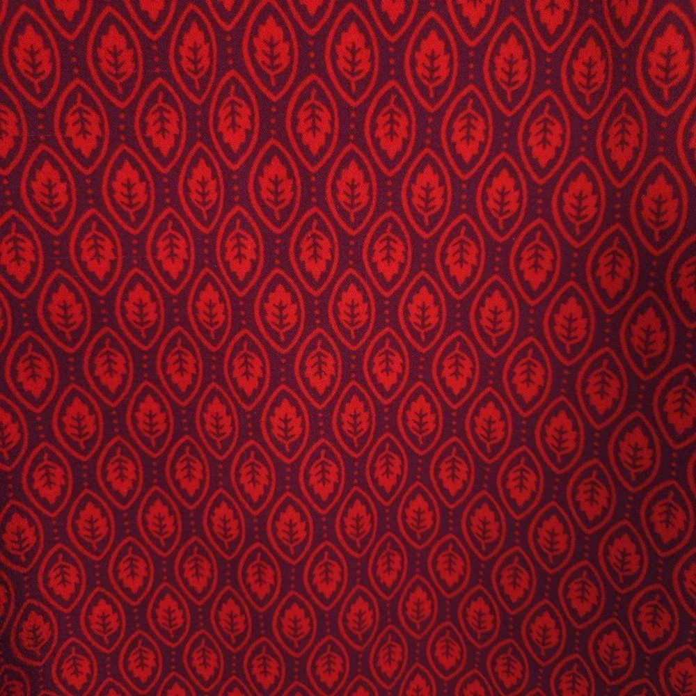 BODEN  Women's Knee Short Dress Shift US 6R Leaf Print Red 3/4 Sleeve WH990
